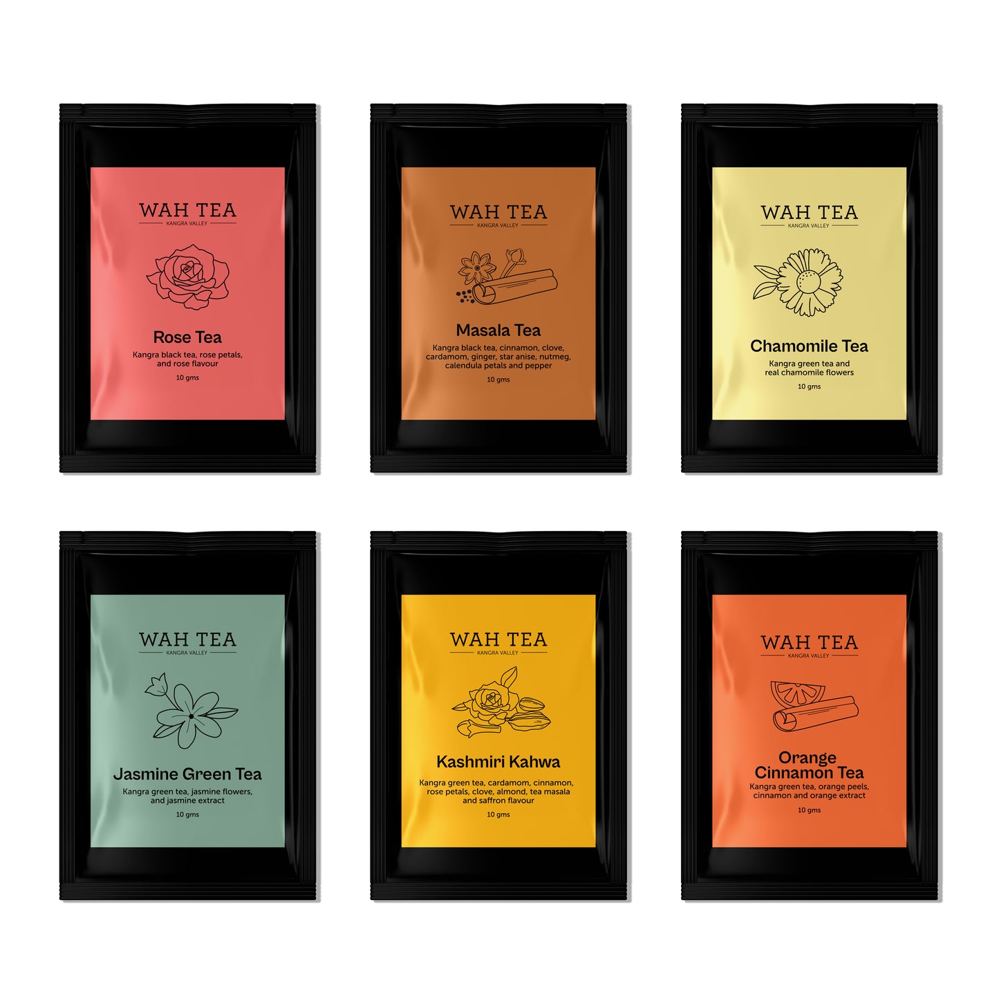 Taster Box · 6 Loose Leaf Teas · 10g Each - Shop Wah Tea