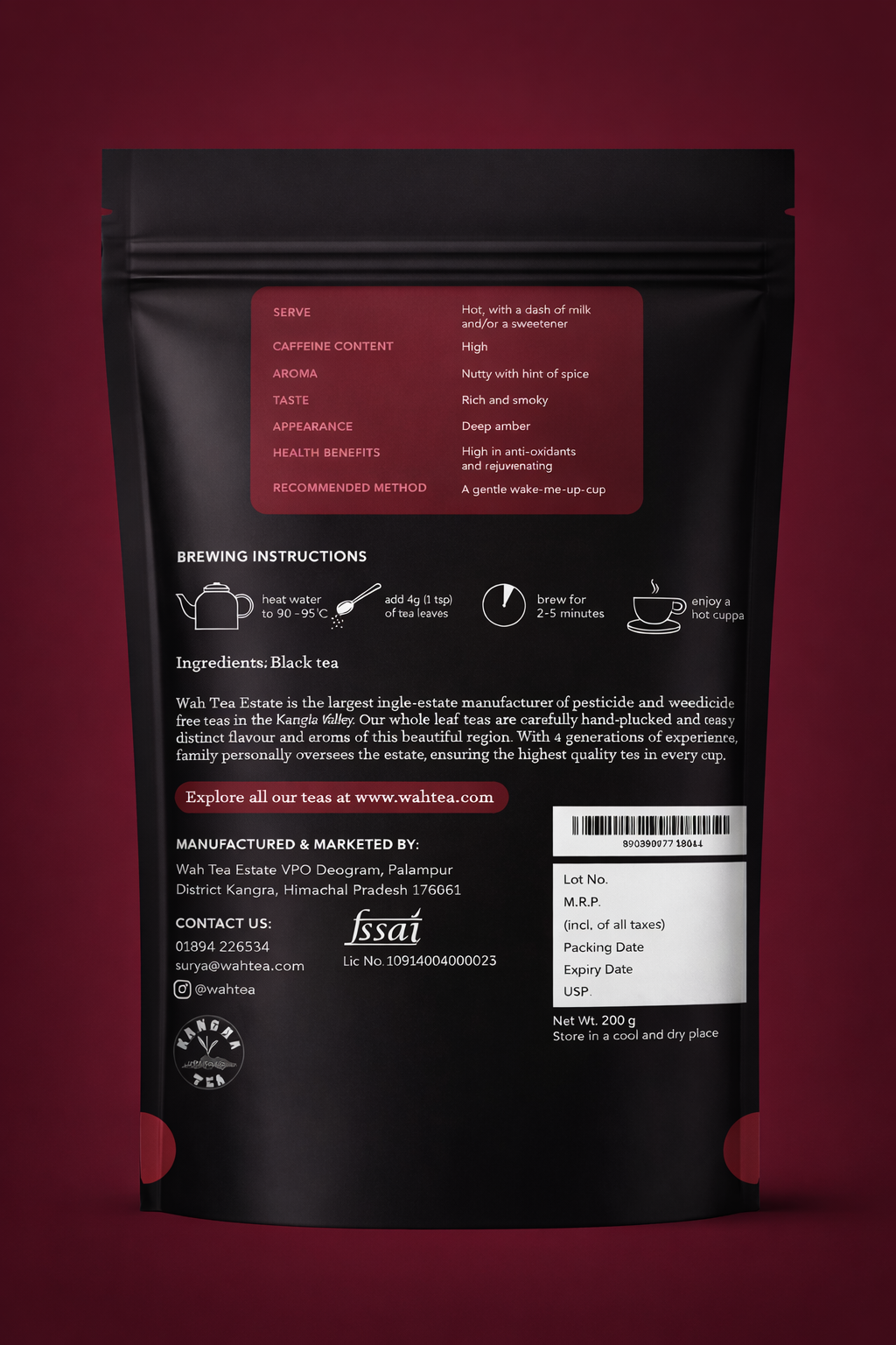 Kangra Bold Tea · Loose Leaf · 200g · Black Tea - Shop Wah Tea